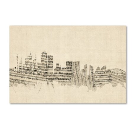 Michael Tompsett 'Sydney Australia Skyline Sheet Music' Canvas Art,12x19